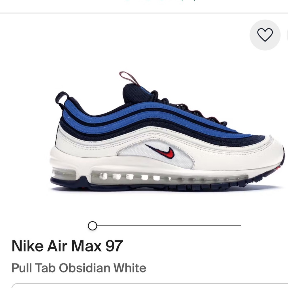 Mens Nike Air Max 97
Pull Tab Obsidian White size 8